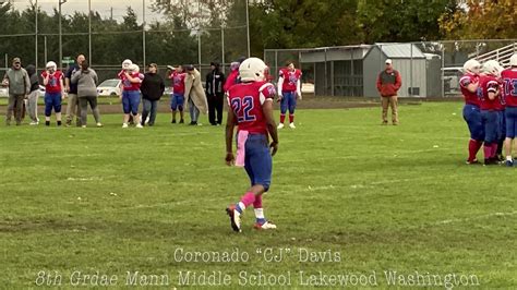 Coronado "CJ" Davis 8th Grade Mann Middle School Football Highlights - YouTube