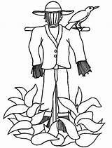 Scarecrow And A Crow coloring Page  Download Print Or Color Online sketch template