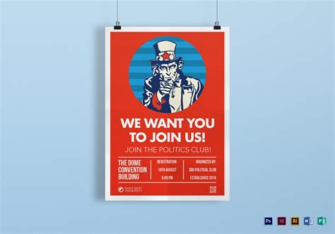 We Want You Poster Design Template in PSD, Word, Publisher, Illustrator ...