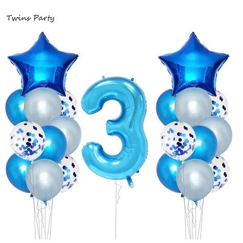 Twins Party 3rd Birthday Balloons Party Decorations Third Birthday Supplies Years Happy Birthday ...