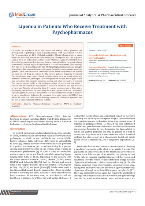 (PDF) Lipemia in Patients Who Receive Treatment with Psychopharmacos