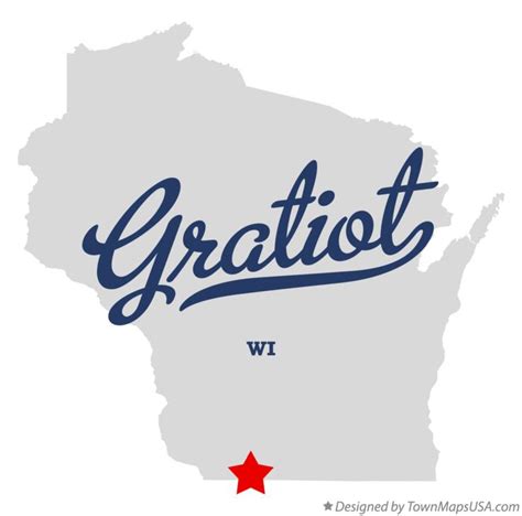 Map of Gratiot, WI, Wisconsin