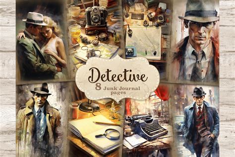 Detective Junk Journal Paper | Creative Market