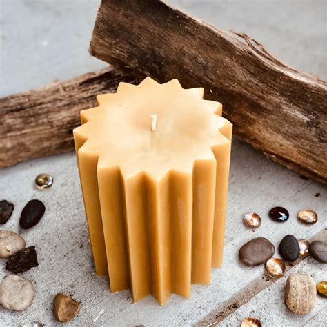 100% Pure Beeswax Pillar Candle-5” wide Beeswax Pillar Candle-Pure Organic Beeswax Candle-16 ...