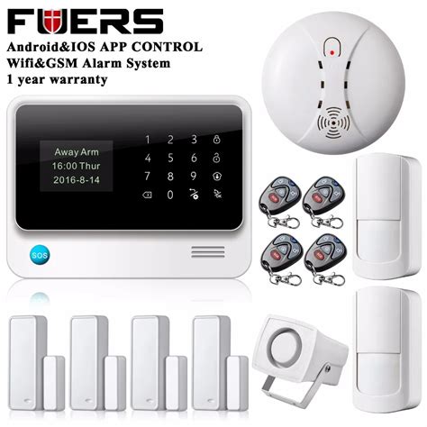 WiFi GSM SMS Home Security Wireless Alarm System IOS Android APP Control wireless RFID Keypad ...