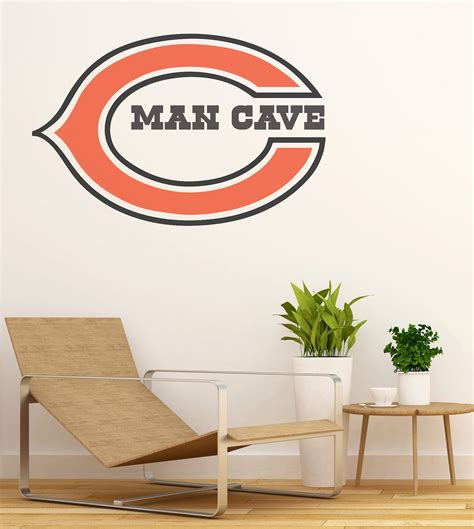 Man Cave Chicago Bears Sticker Wall Decal-3D Designs-Vinyl | Etsy