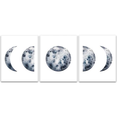 Golden Moon Art Print, Phases of the Moon, Moon Wall Art, Moon Phases ...