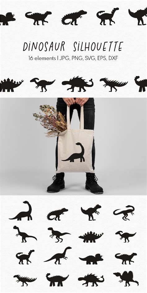 Dinosaur Silhouette SVG Bundle | Dinosaur Silhouette PNG