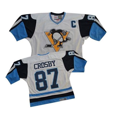 Sidney Crosby Pittsburgh Penguins CCM Authentic White/Blue Throwback ...