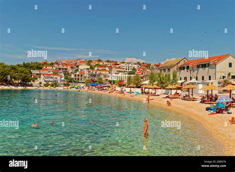 Beach at Primosten on the Adriatic coast of Croatia Stock Photo, Royalty Free Image: 147775578 ...