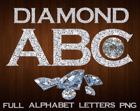 Diamond Font Png, Diamond Alphabet, Diamond Letters, Diamond Clipart, Digital Diamond, Printable ...