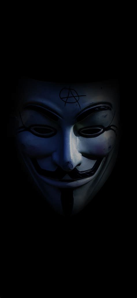 Anonymous Wallpaper 4K, Dark background, Mask, AMOLED