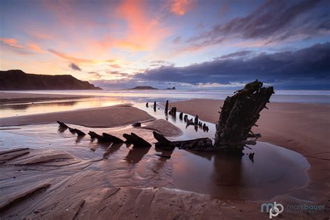 Sunset, Rhossili Bay, The Gower, Wales - Mark Bauer Photography