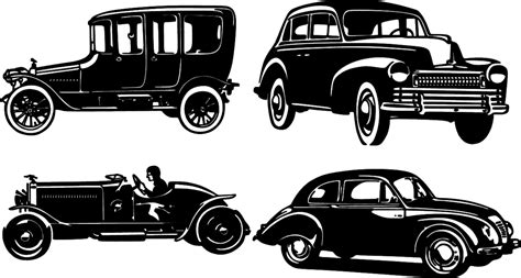 Old Car Silhouettes | FreeVectors