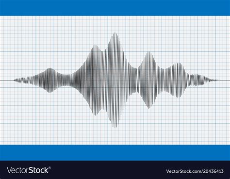 Seismograph diagram graph of earthquake on paper Vector Image