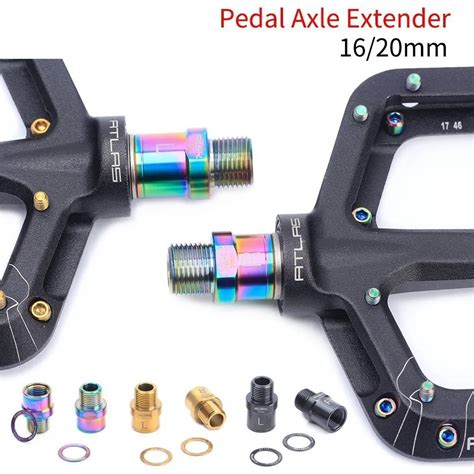 One Pair Titanium Ti Alloy Bicycle Pedal Axle Extenders 16mm 20mm - Emotoer