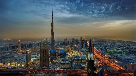 Download 1920x1080 Wallpaper Burj Khalifa, Dubai, City, Night ...