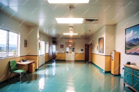 Premium AI Image | A hospital hallway with a sign that says " hospital ...