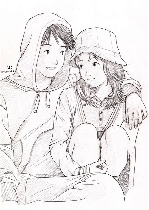 Cute Couple Pencil Drawing at GetDrawings | Free download