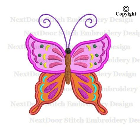 Butterfly Embroidery Applique Design Butterfly Machine | Etsy