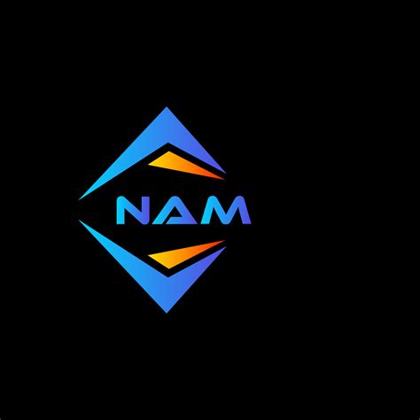 NAM abstract technology logo design on Black background. NAM creative initials letter logo ...