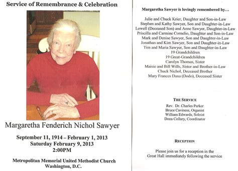 20130209 - Margaretha's funeral - program - front & back | Flickr