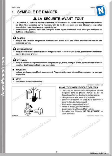 Kubota B3000 Series Workshop Manual