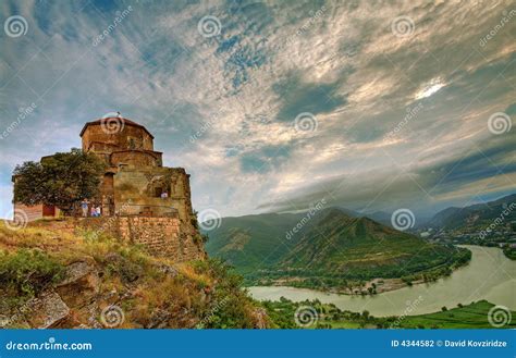 Jvari Monastery stock photo. Image of monastery, river - 4344582