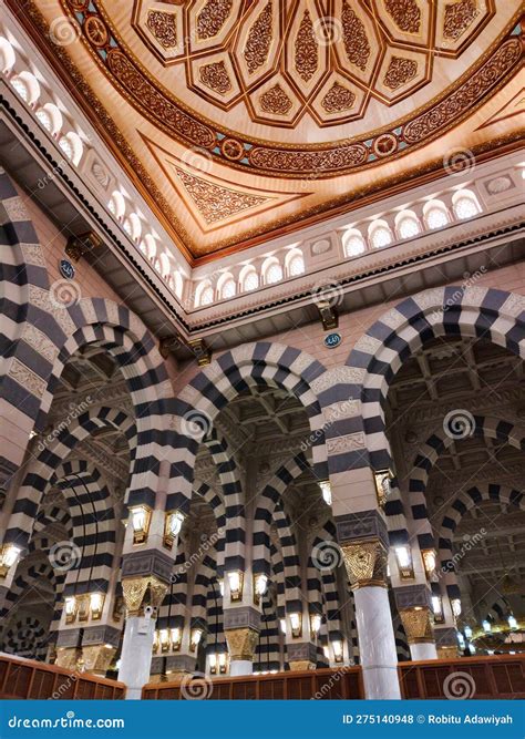 The Interior Architecture of Al-Masjid an-Nabawi (Prophet S Mosque) Editorial Stock Photo ...