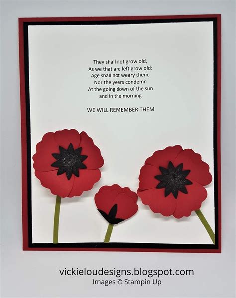 Vickie Lou Designs: Remembrance Day Poppy Quote using Stampin Up! Supplies. Number 56 of #100things