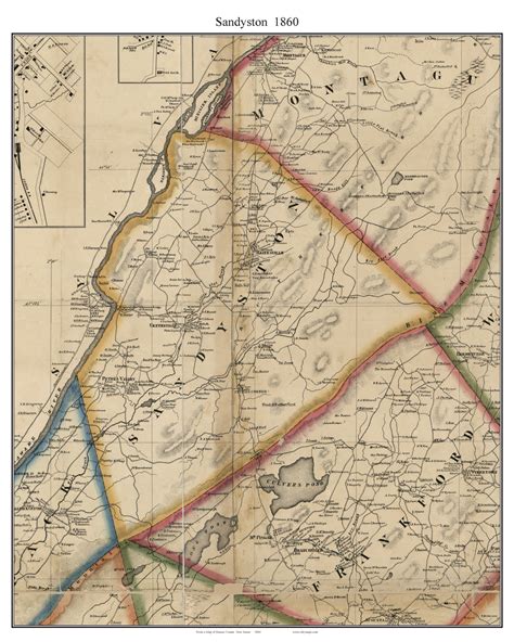 Sandyston - , New Jersey 1860 Old Town Map Custom Print - Sussex Co. - OLD MAPS