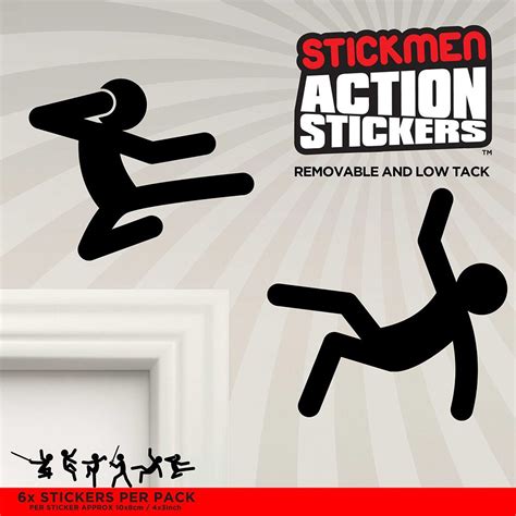 Mustard Stickmen Action Stickers - Sweatband.com