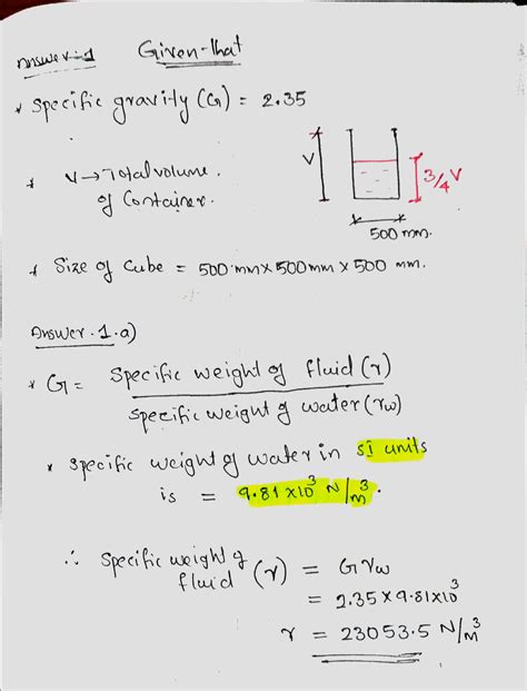 [Solved] pls help me on this PROBLEMS: 1. A fluid of specific gravity of... | Course Hero