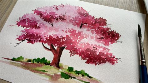 How to Paint a Cherry Blossom Tree in Watercolor - Watercolor Painting Trees - Paint a Tree ...