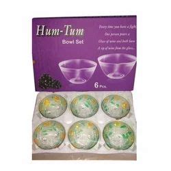 Printed Glass Bowl Set at Rs 65/set in Firozabad | ID: 15062396588
