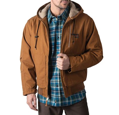 Walls Coats & Jackets - Mens Jacket Duck Sherpa-Lined Hooded Front-Zip ...