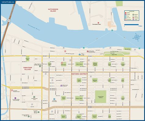 Savannah Downtown Map | Digital Vector | Creative Force