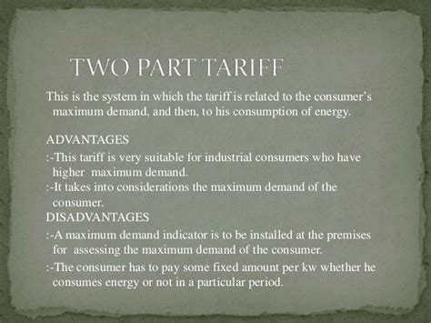 1.10 types of tariff