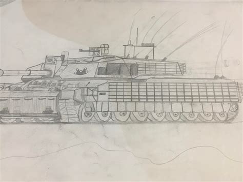 My first attempt at drawing a tank (challenger 2F but changed a little ...