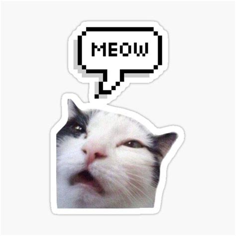 "Cat "Meow" Meme" Sticker for Sale by TheKeyToReality | Meme stickers ...