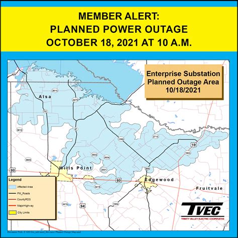 Planned Maintenance Outage: October 18 – Northern Van Zandt County – Trinity Valley Electric ...