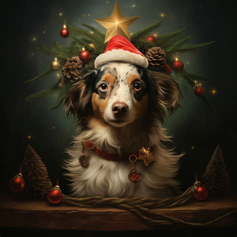 Funny Christmas Dog Art Free Stock Photo - Public Domain Pictures