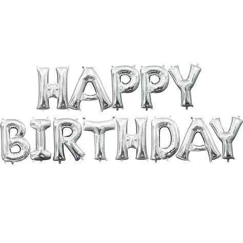 14″ Happy Birthday Foil Balloon-Silver – Gorg Balloons Jamaica