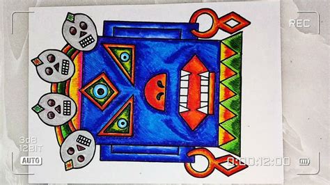 Sikkim mask using geometrical shapes/ Sikkim mahakaal mask/ art and ...