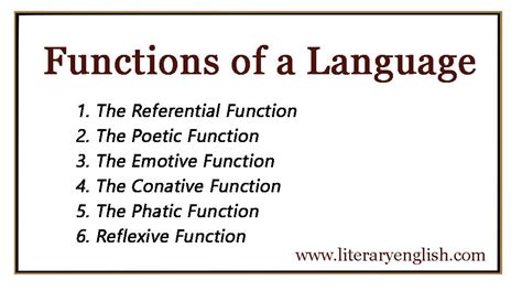 Functions of Language - Literary English