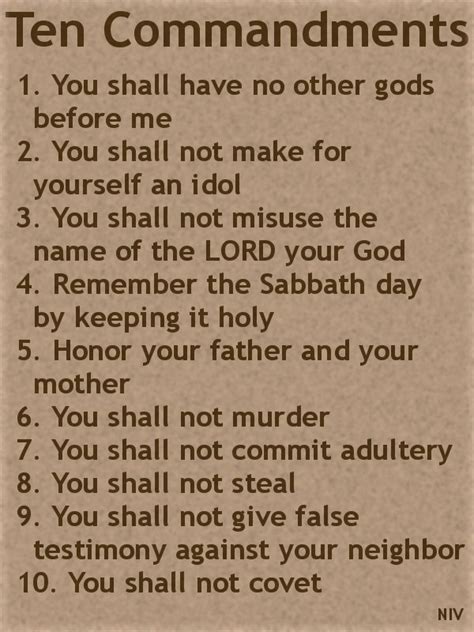 Ten Commandments New International Version NIV