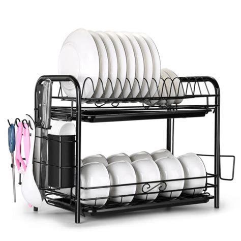 Astride - 2-Tier Dish Drying Rack Dish Rack Drainer Holder Kitchen Storage Space