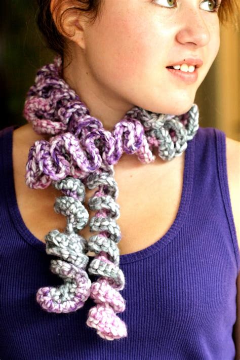 Swirl Scarf Crochet Scarf Winter Accessories Handmade Several Colors Available Ruffle Scarf ...