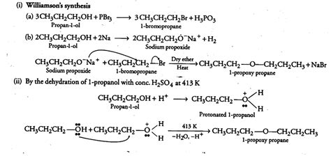 How is 1-propoxy propane synthesised from propan-1-ol ? Write the mechanism of this reaction ...