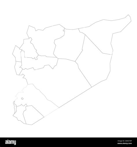 Syria political map of administrative divisions - governorates. Blank ...